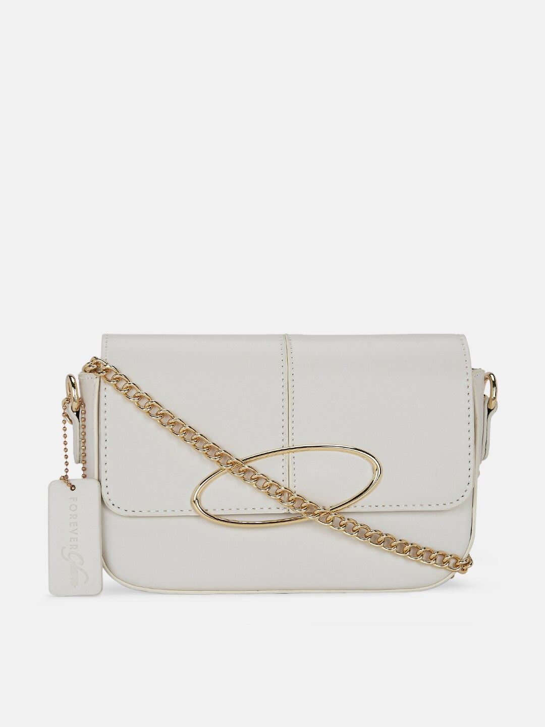 

Forever Glam by Pantaloons Women Off White PU Structured Sling Bag