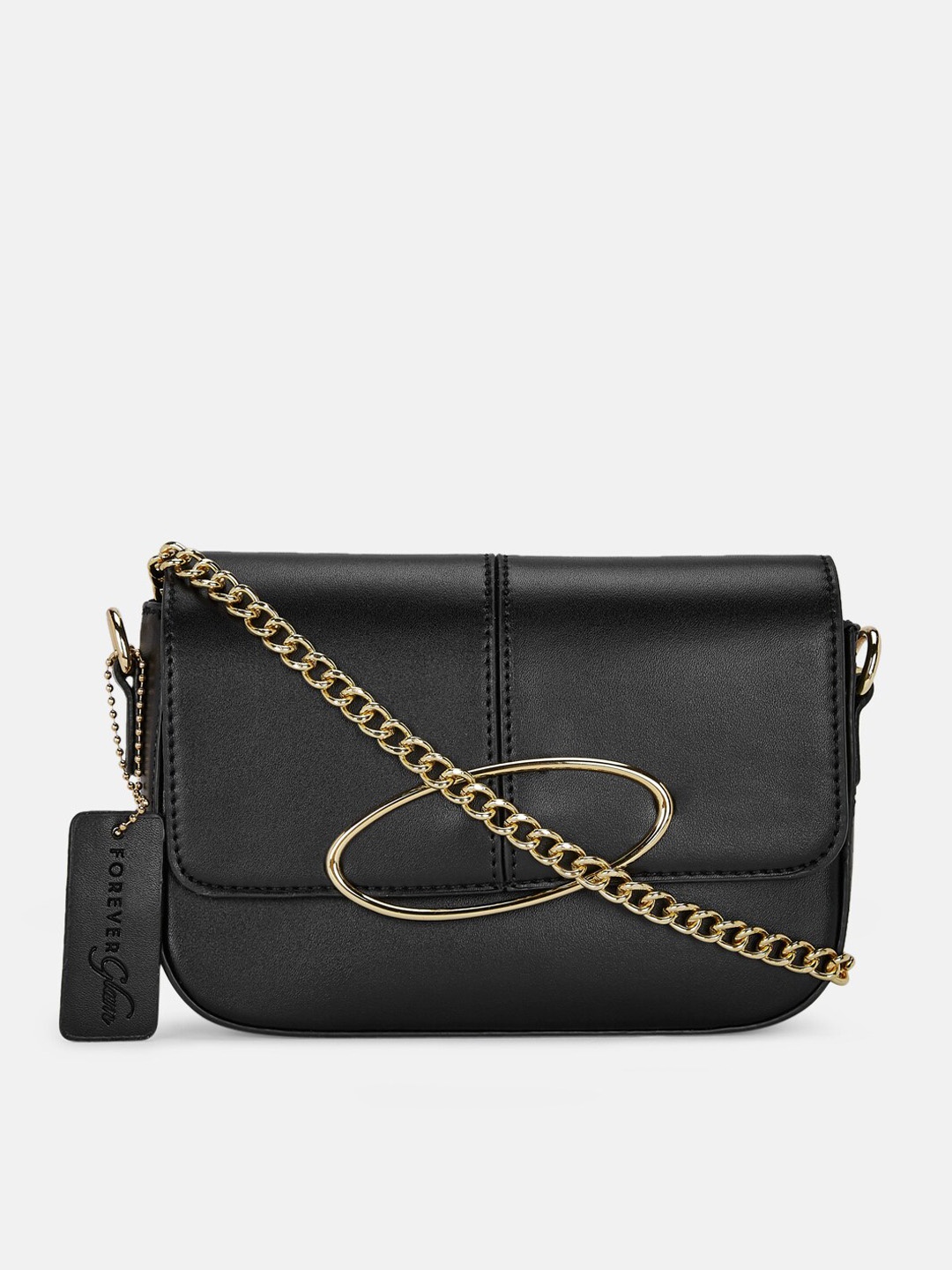 

Forever Glam by Pantaloons Black PU Structured Sling Bag