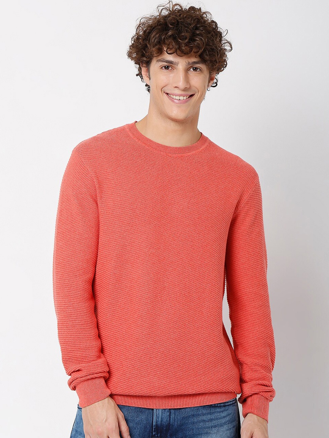 

Mufti Men Red Pure Cotton Pullover