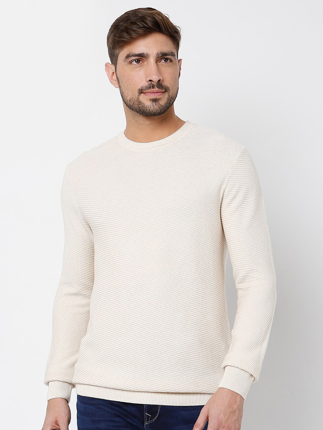 

Mufti Men Beige Pullover