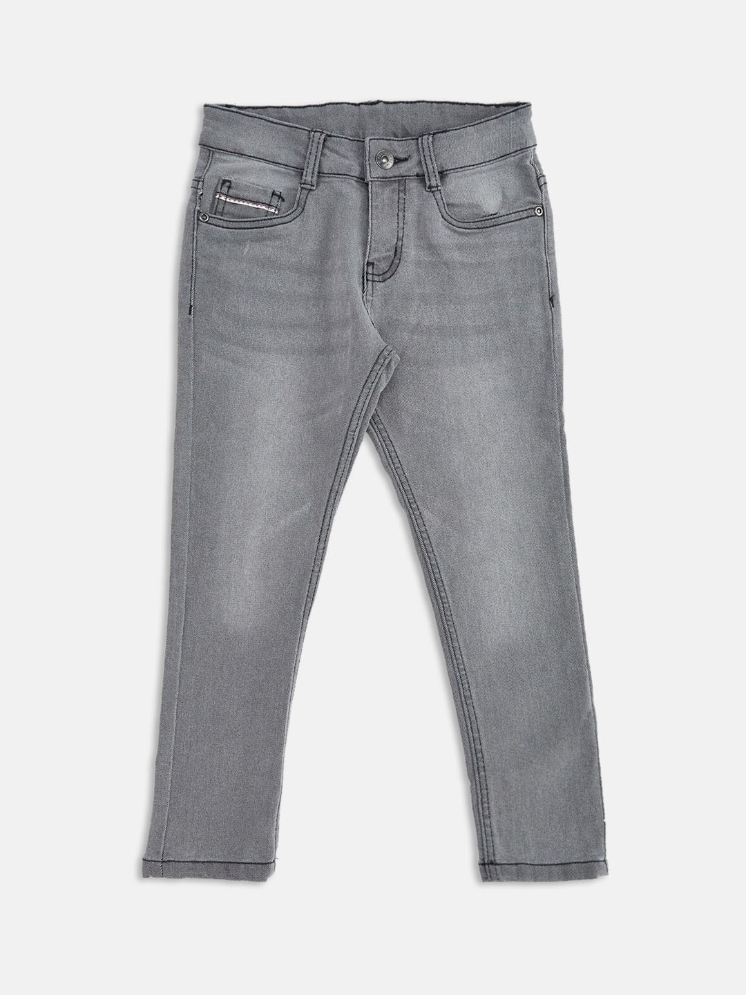 

Pantaloons Junior Boys Grey Tapered Fit Light Fade Jeans