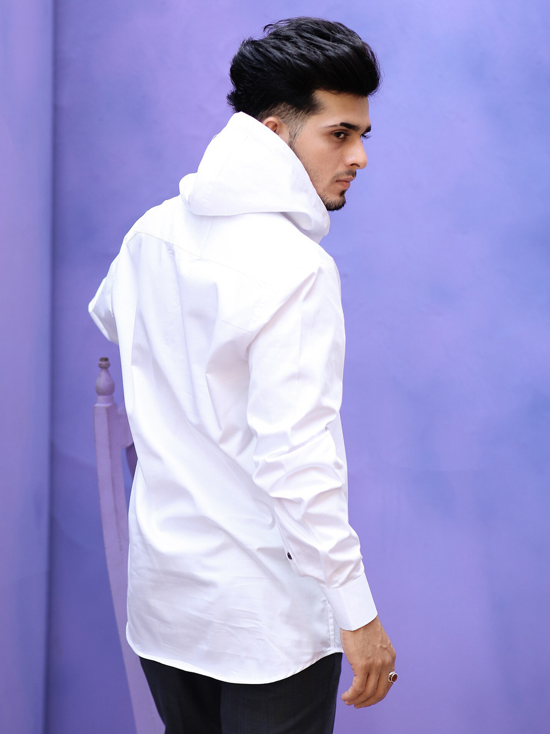 

FRENCH CROWN Men White Standard Casual Shirt