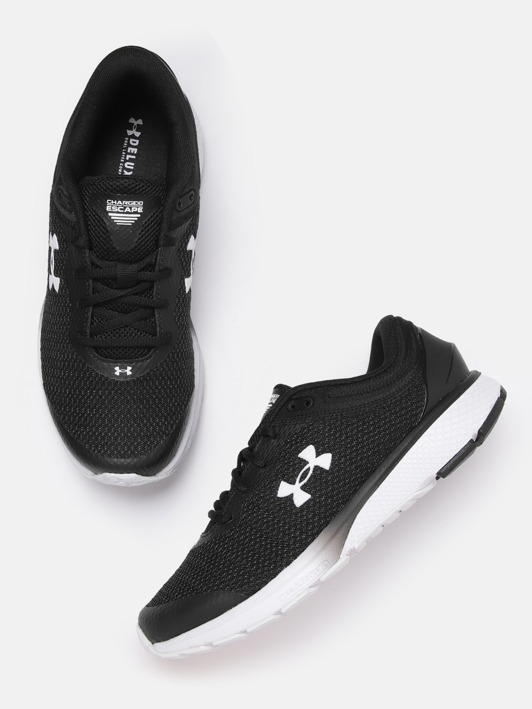 

UNDER ARMOUR Women Black Woven Design Charged Escape 3 BL Running Shoes