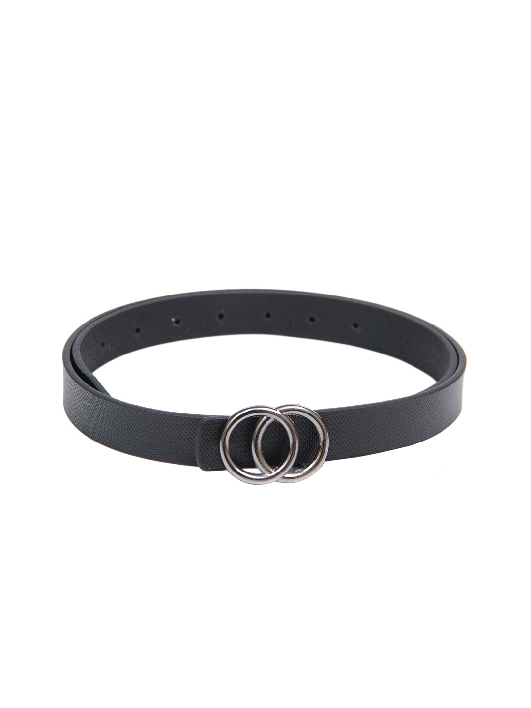 

Calvadoss Women Black Textured Leather Belt