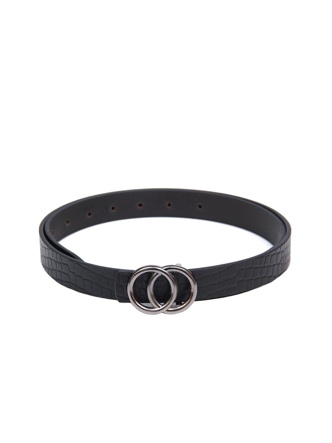 

Calvadoss Women Black Textured Leather Belt
