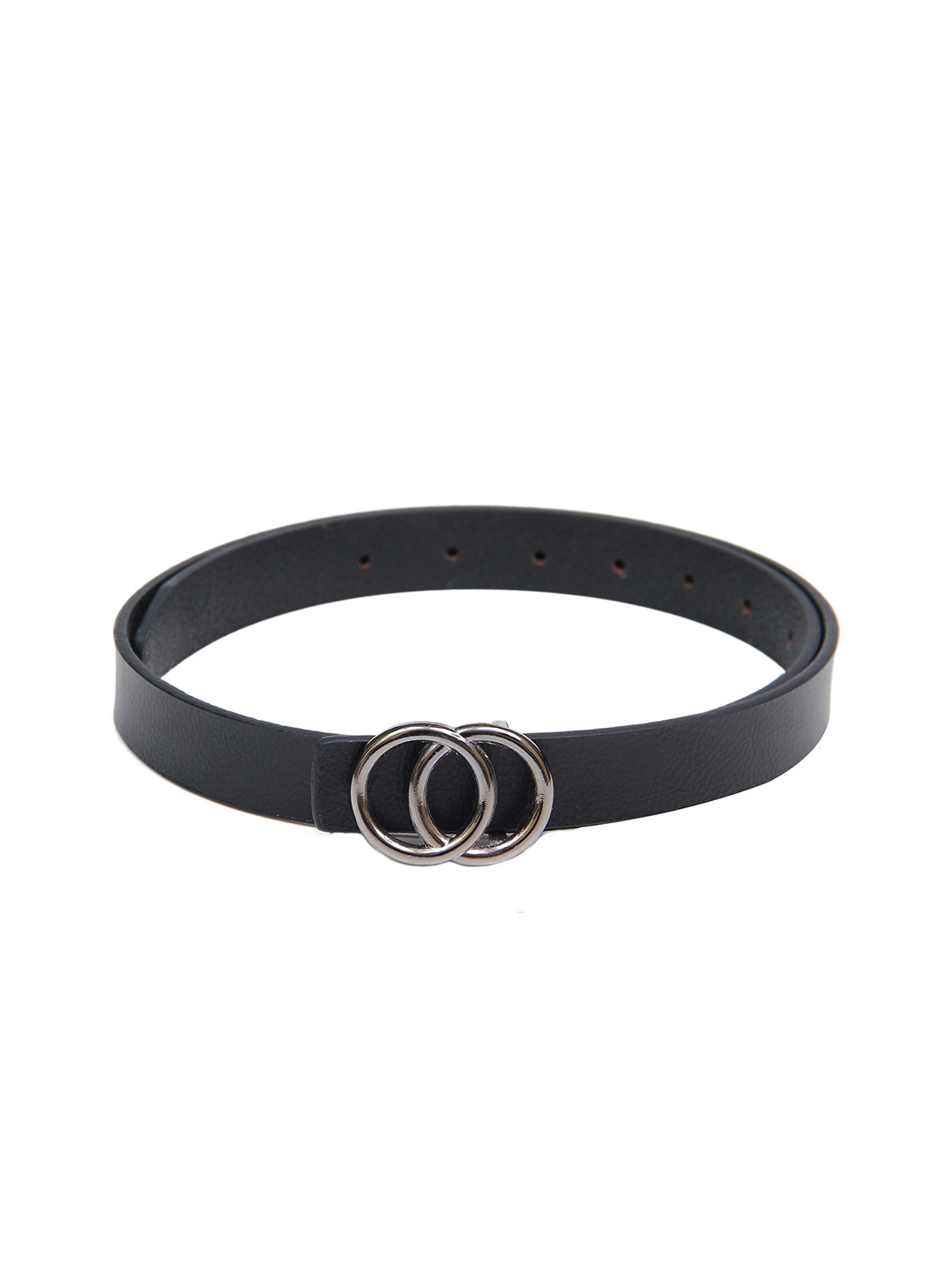 

Calvadoss Women Black Textured Leather Belt