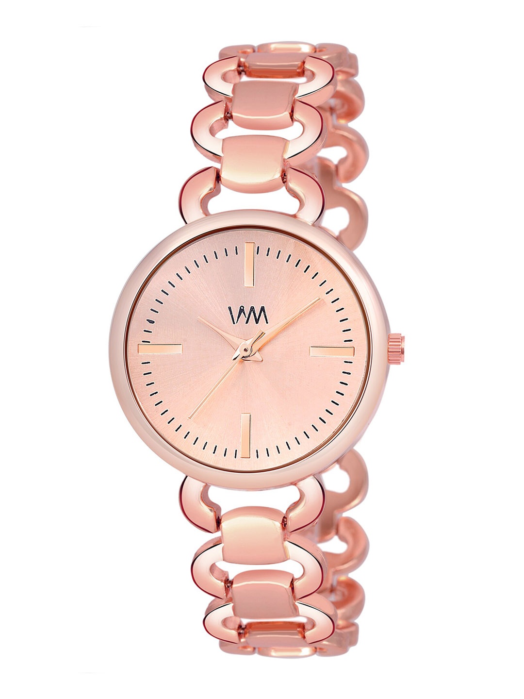 

TIMESMITH Women Rose Gold-Toned Embellished Dial & Rose Gold Toned Stainless Steel Bracelet Style Straps Watch
