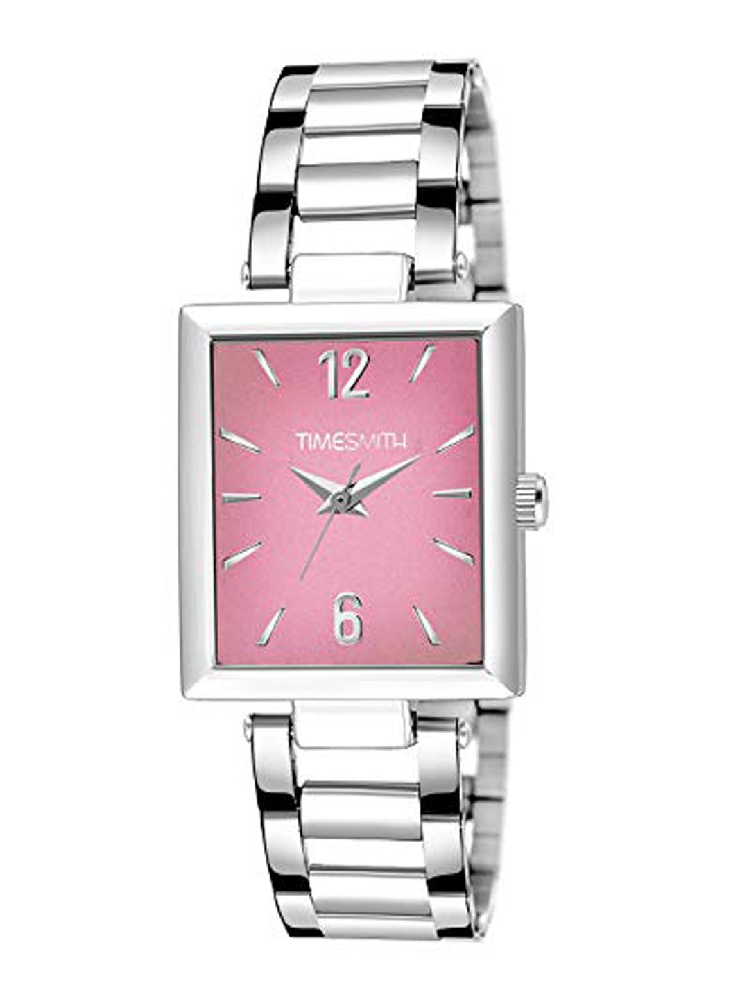 

TIMESMITH Women Pink Dial & Silver Toned Stainless Steel Bracelet Style Straps Analogue Watch TSC-133-Her