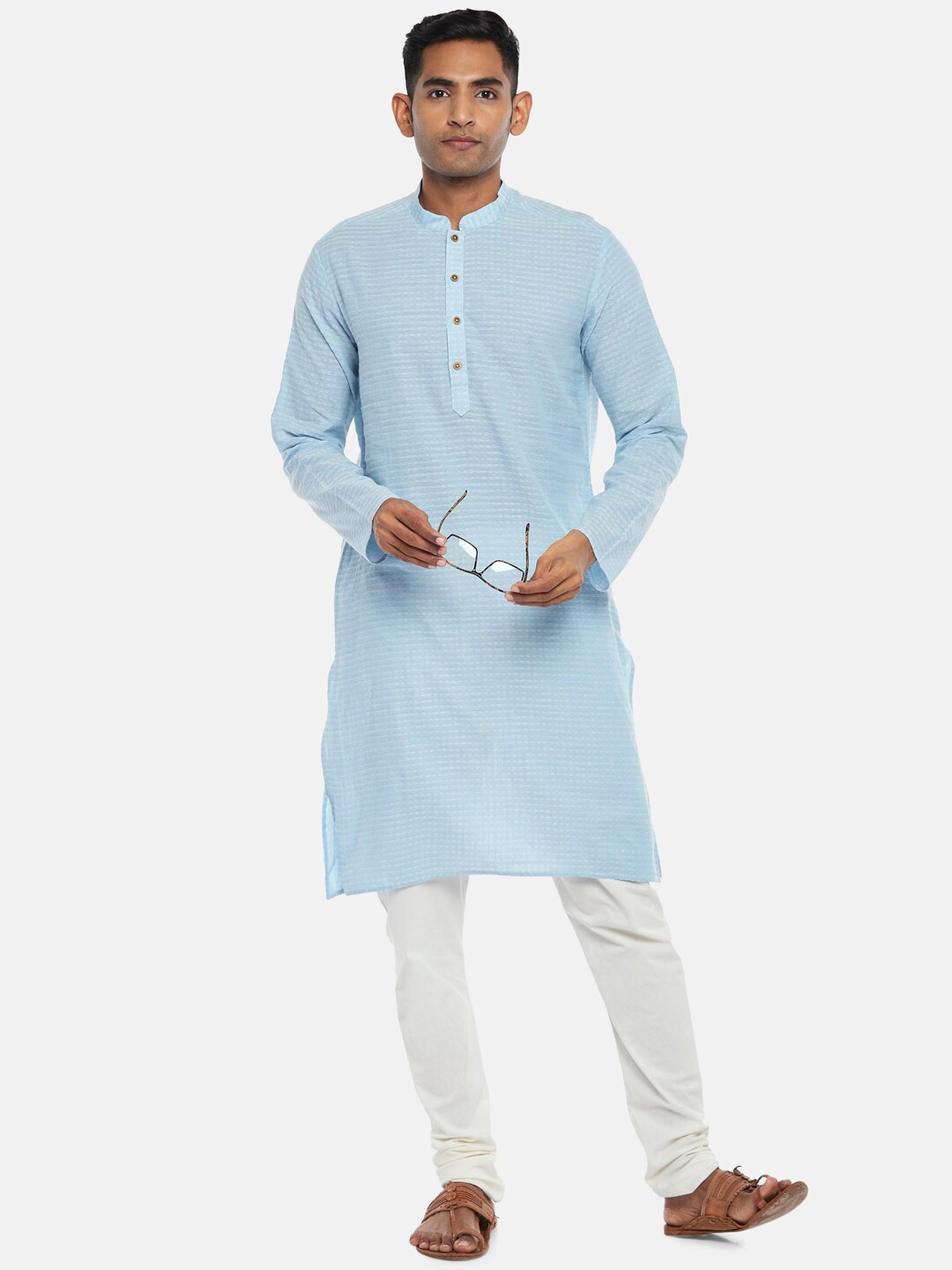 

indus route by Pantaloons Men Blue Kurta