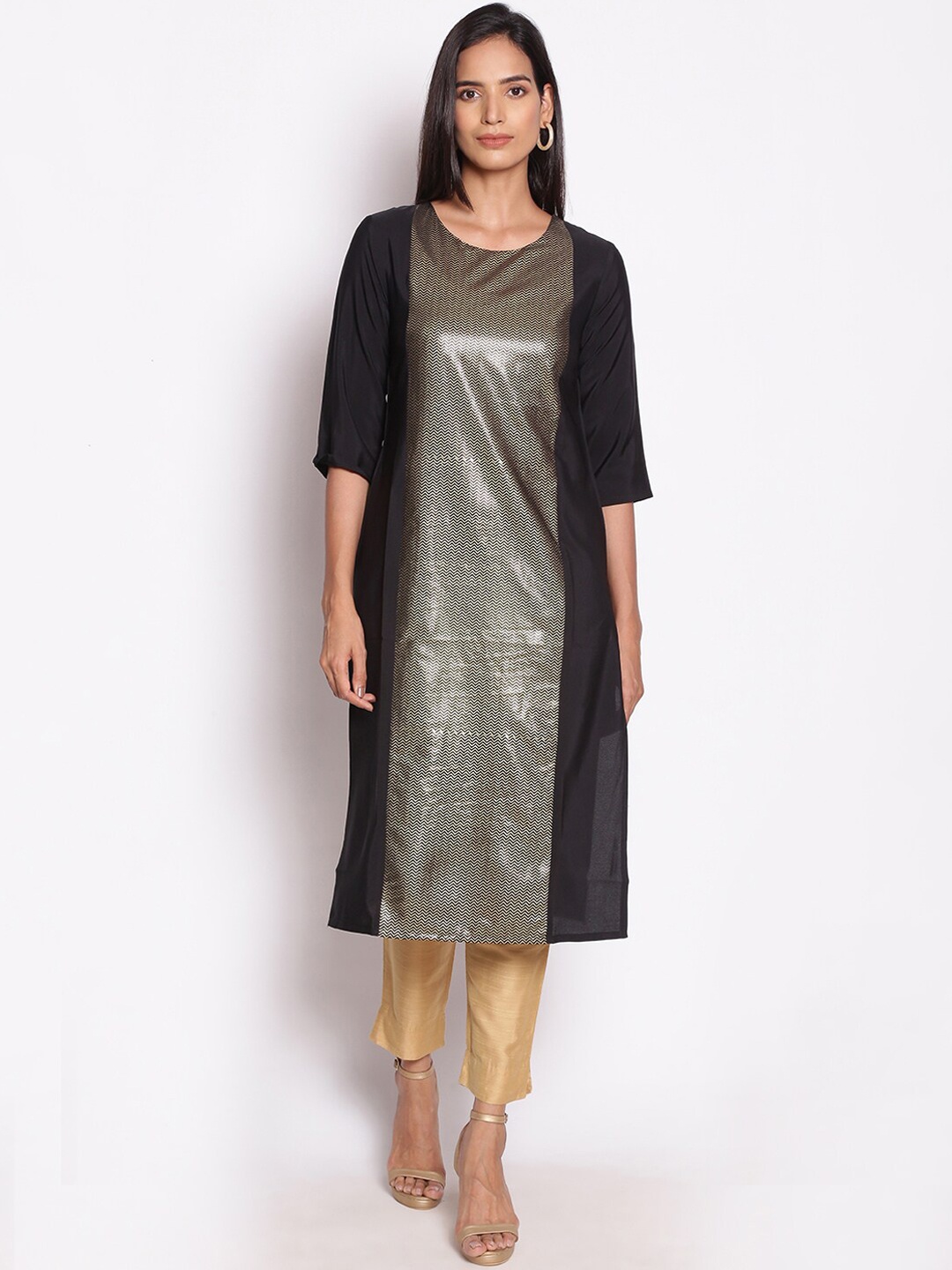 

W Women Black Ethnic Motifs Kurta