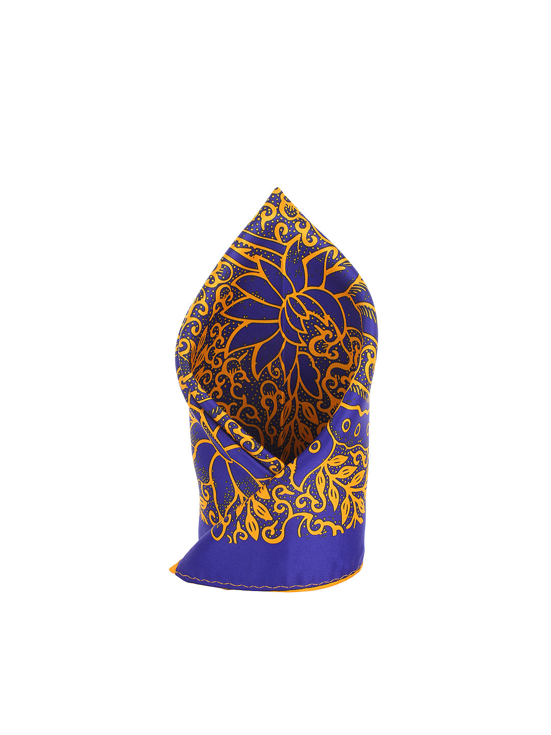 

Alvaro Castagnino Blue & Yellow Printed Pocket Square