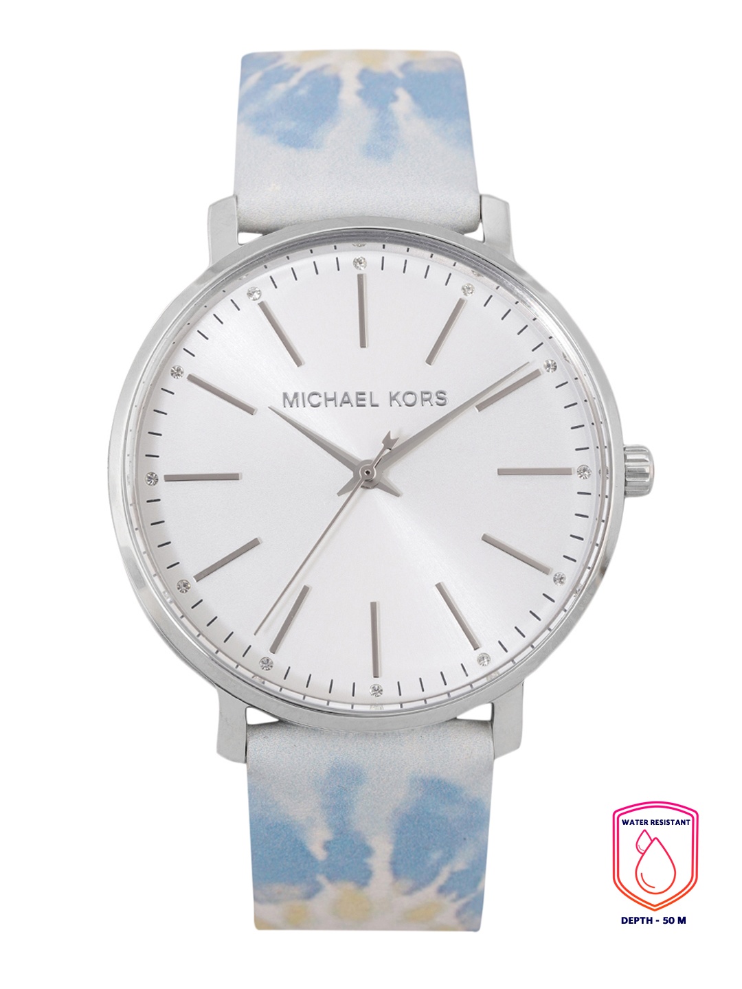 

Michael Kors Women White Leather Pyper Analogue Watch MK2917