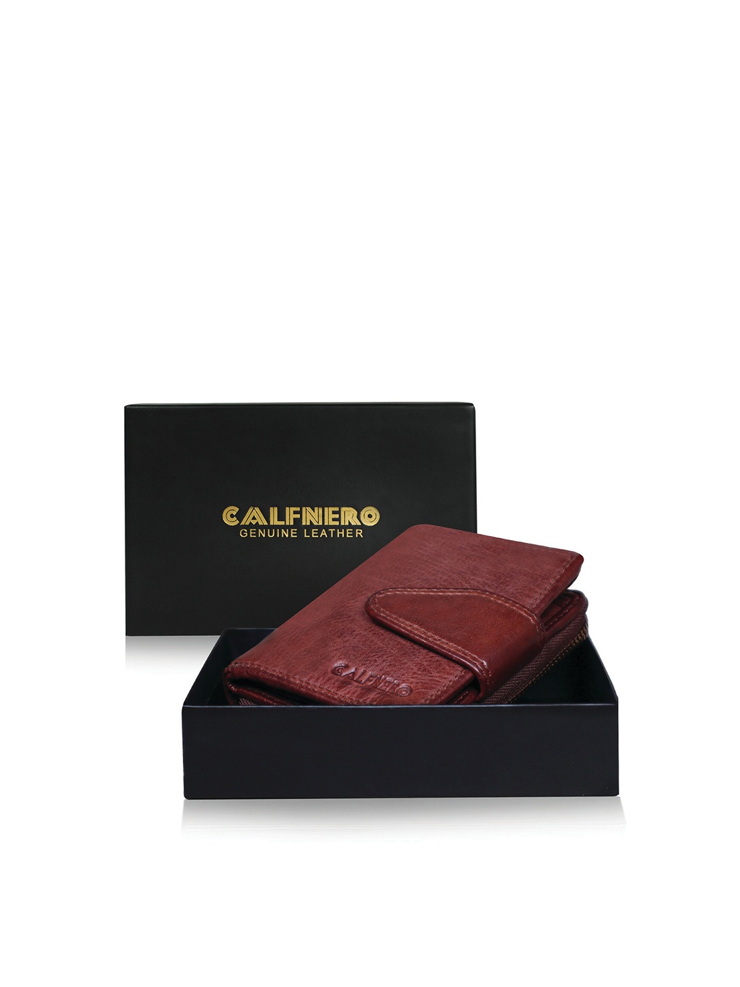 

CALFNERO Women Brown Leather Two Fold Wallet