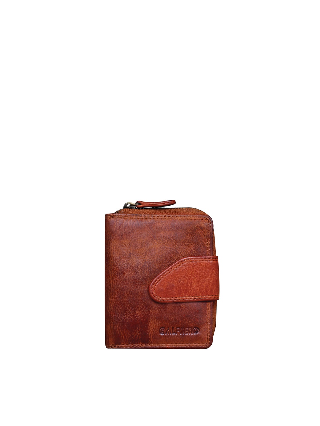 

CALFNERO Women Brown Leather Two Fold Wallet