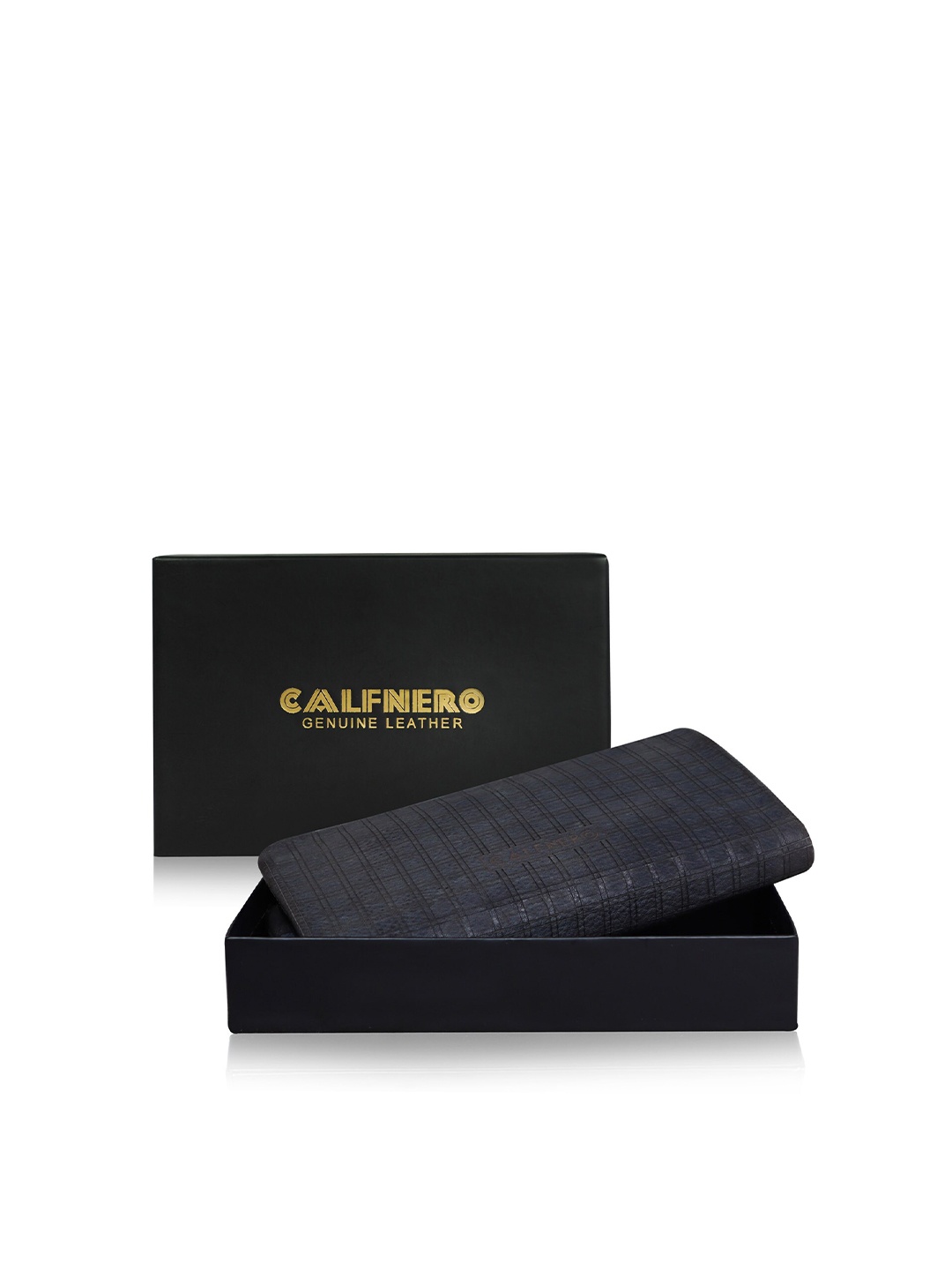 

CALFNERO Women Grey Textured Leather Zip Around Wallet