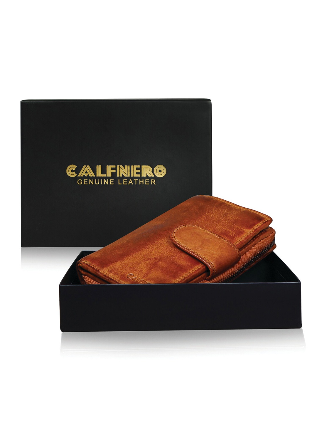 

CALFNERO Women Brown Leather Two Fold Wallet