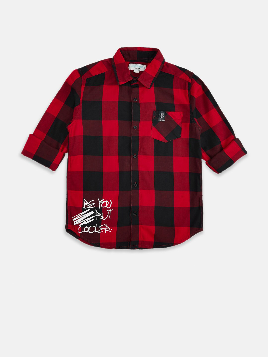 

Pantaloons Junior Boys Red Buffalo Checks Checked Casual Shirt