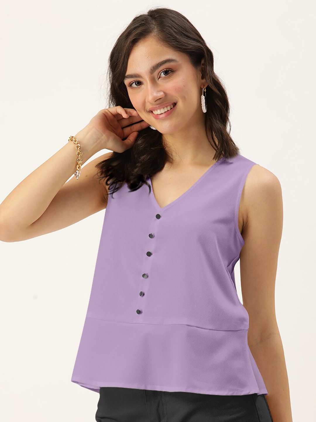 

DressBerry Lavender Crepe Top