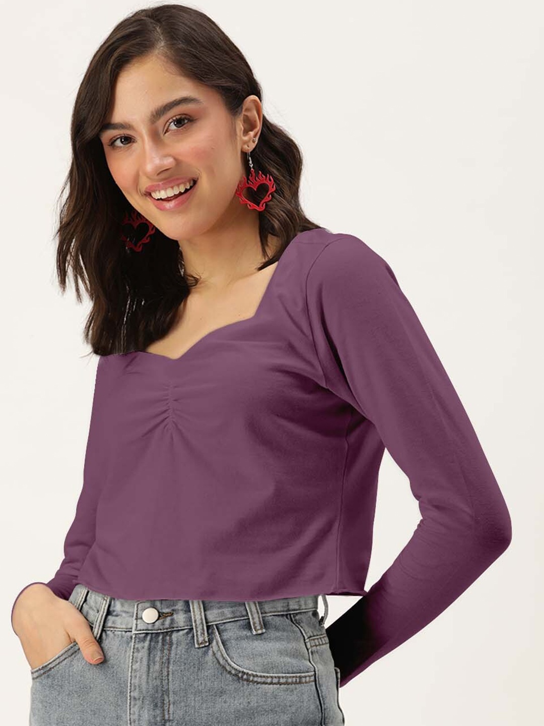 

DressBerry Women Purple Solid Styled Back Top