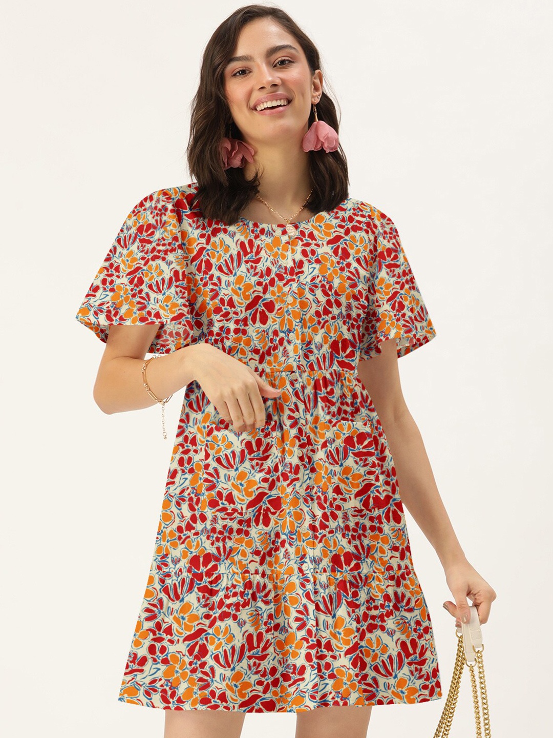 

DressBerry WOMEN Floral A-Line Dress, Multi