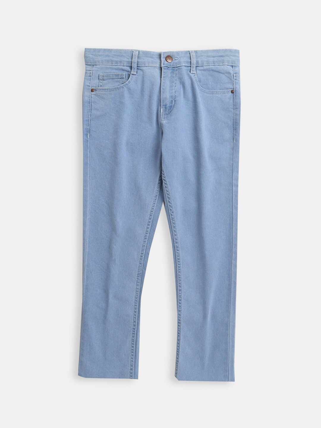 

Hopscotch Boys Blue Solid Straight Fit Stretchable Jeans