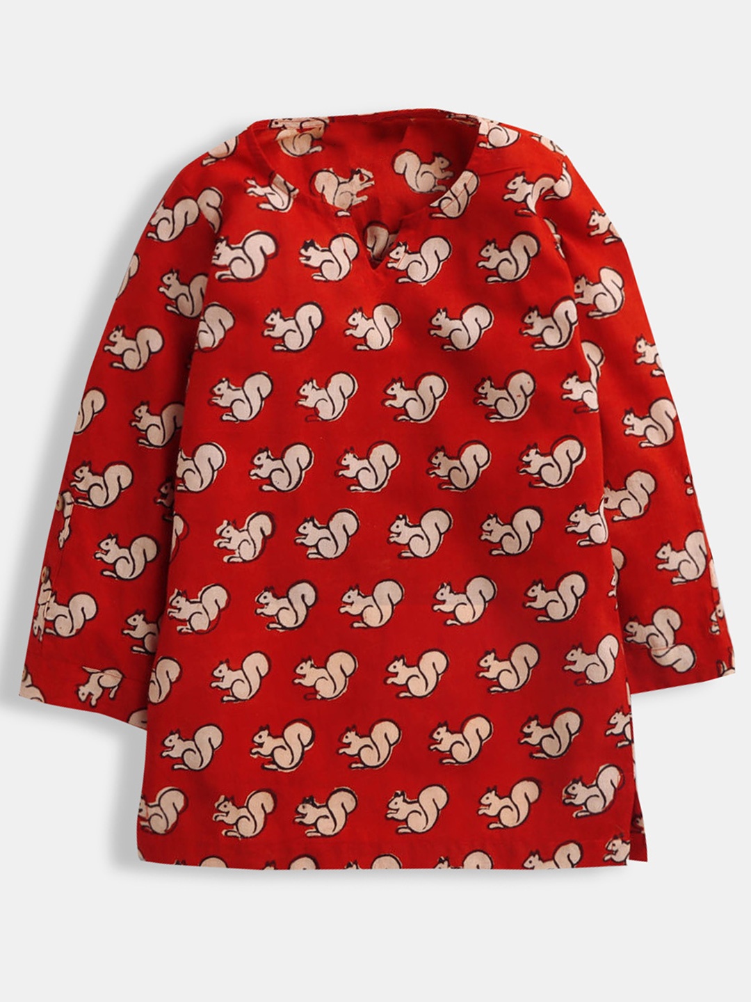 

Hopscotch Boys Black Printed Long Sleeves Kurta
