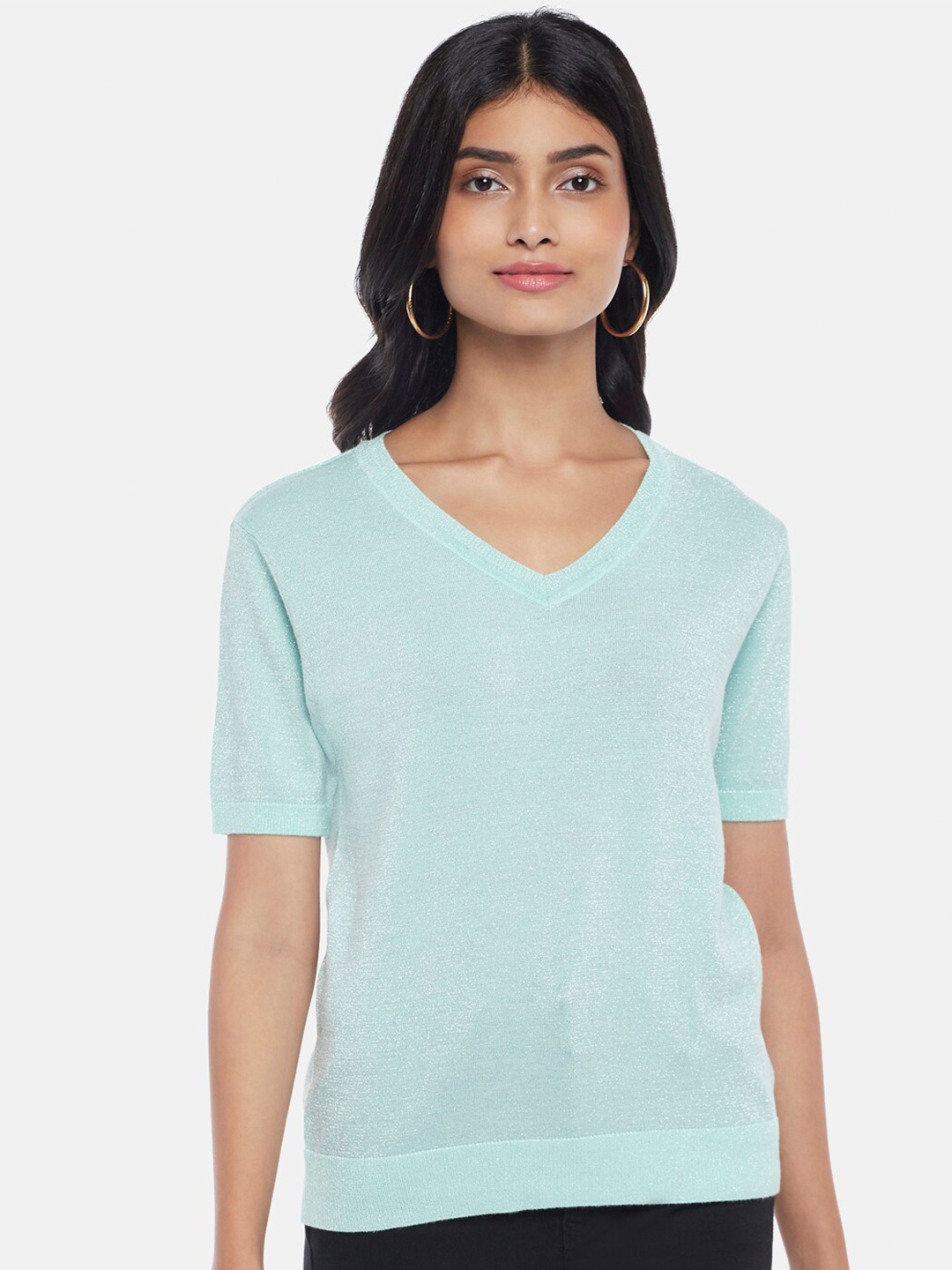 

Honey by Pantaloons Women Green Soild Top