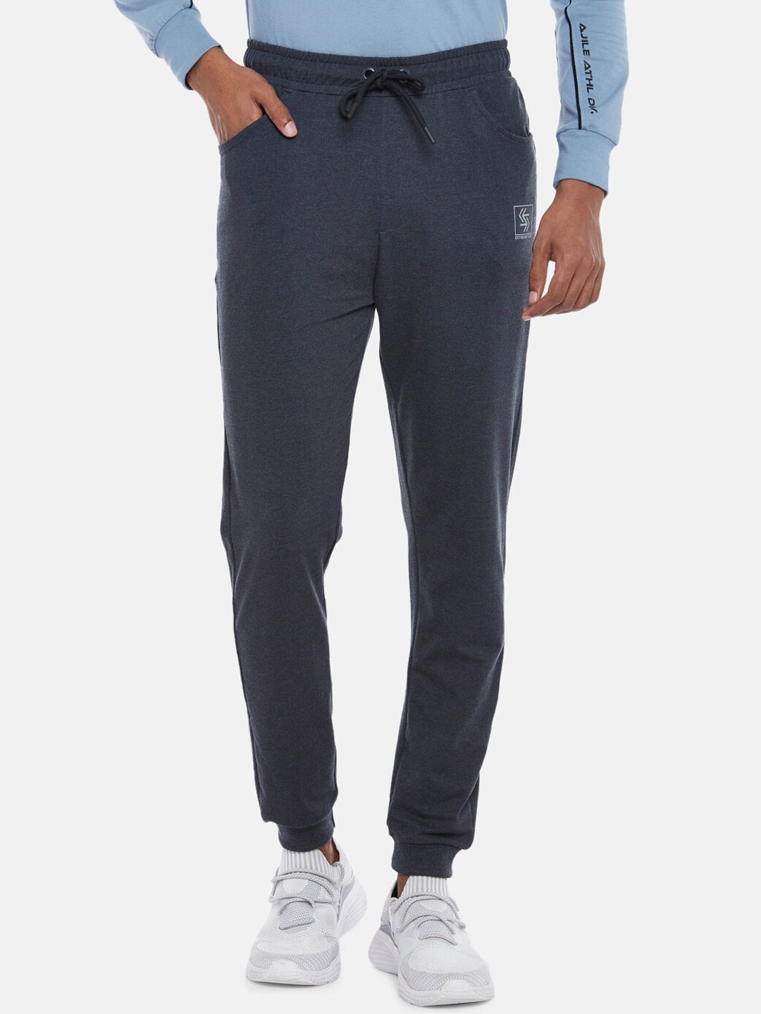 

Ajile by Pantaloons Men Navy Blue Solid Slim-Fit Joggers