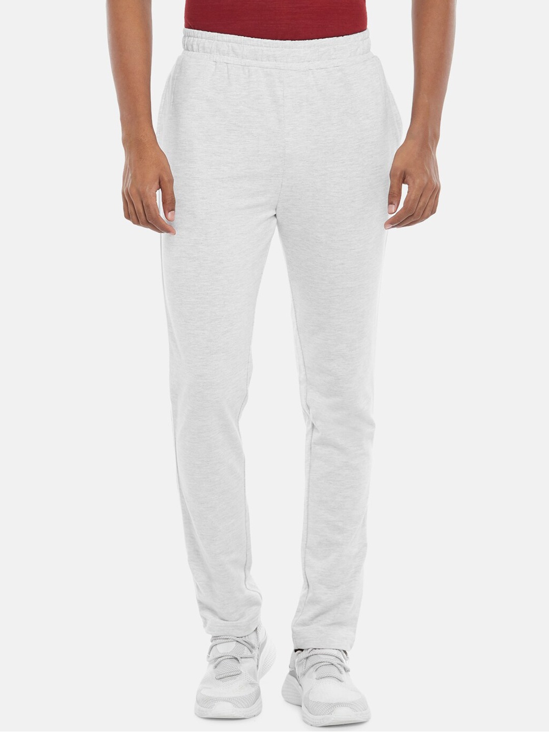 

Ajile by Pantaloons Men Grey Melange Solid Sim-Fit Pure-Cotton Track Pants
