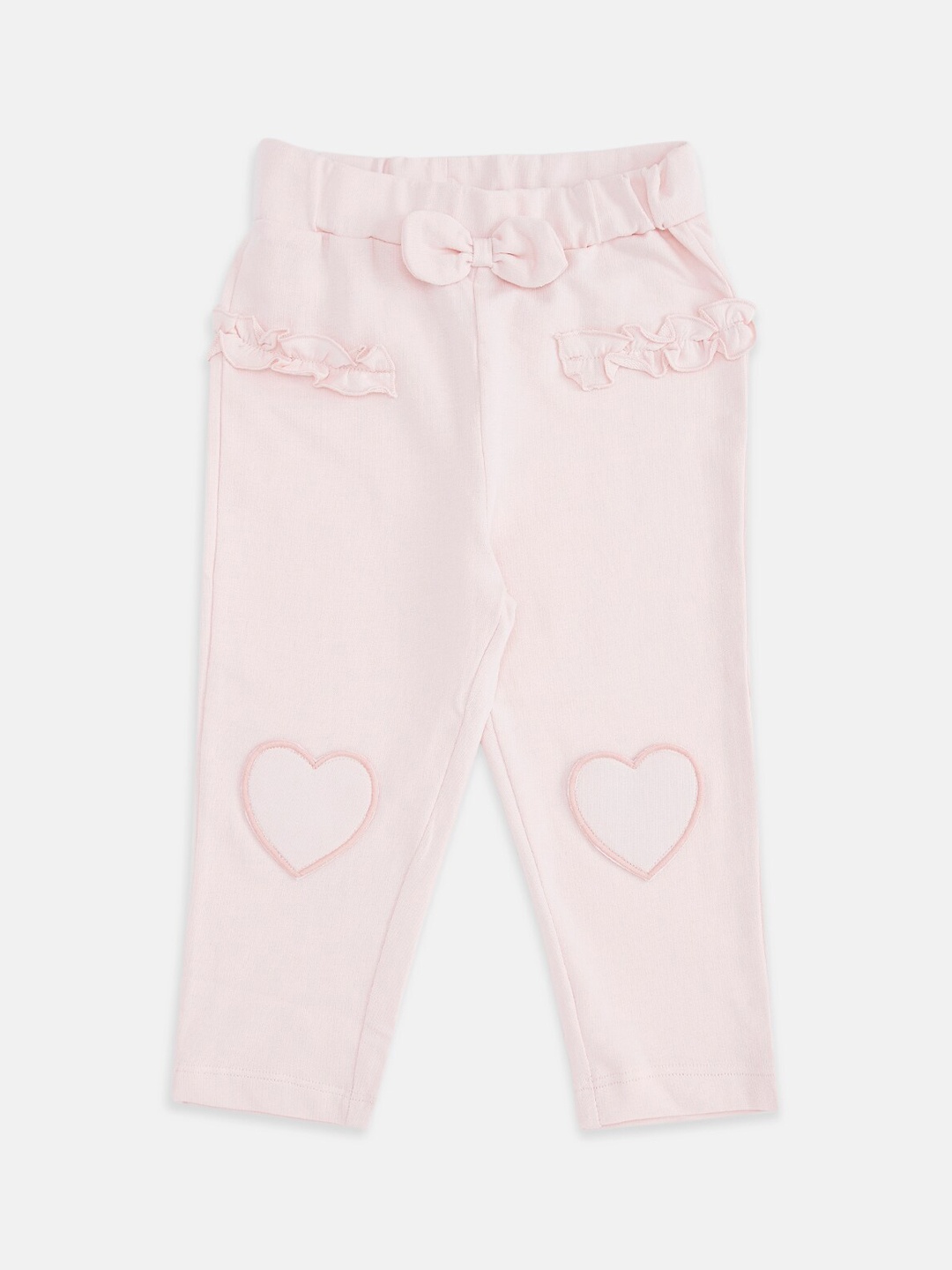 

Pantaloons Baby Girls Pink Embroidered Pure Cotton Track Pants