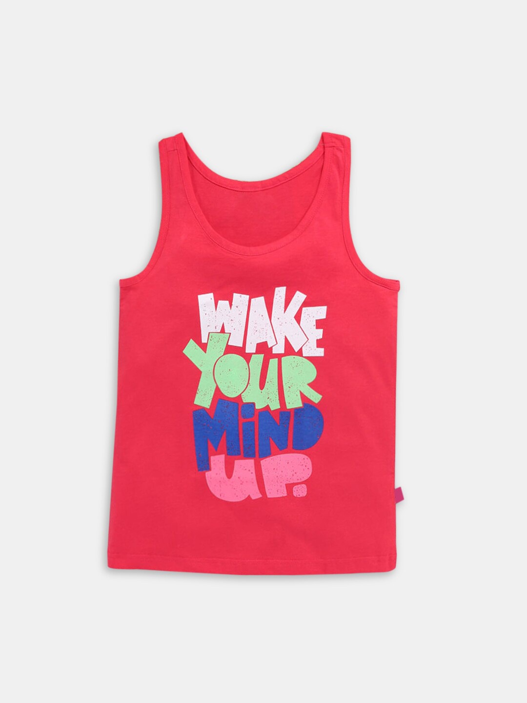 

Hopscotch Girls Fuchsia Typography Printed T-shirt