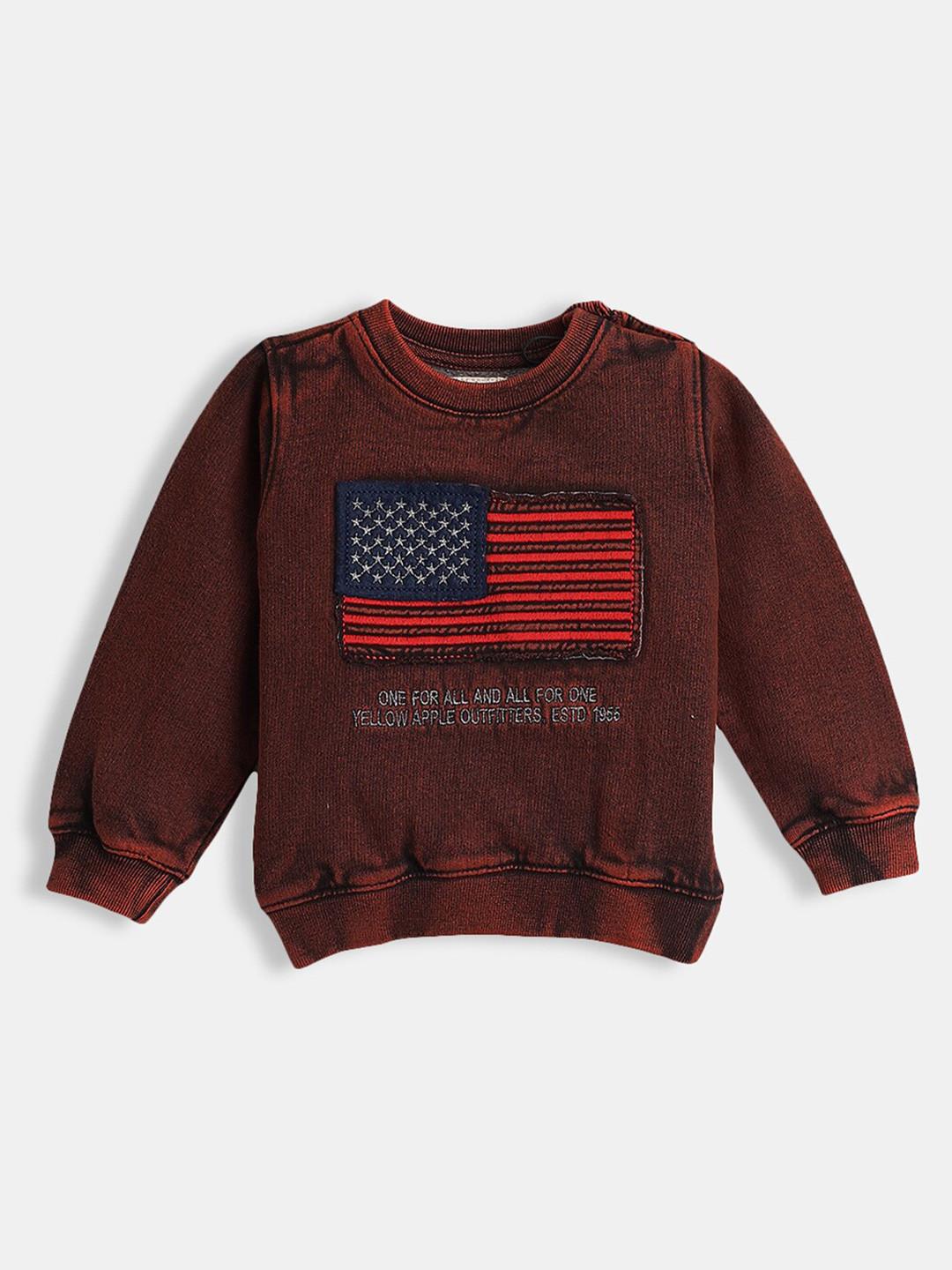 

Hopscotch Boys Red Typography Printed Pullover