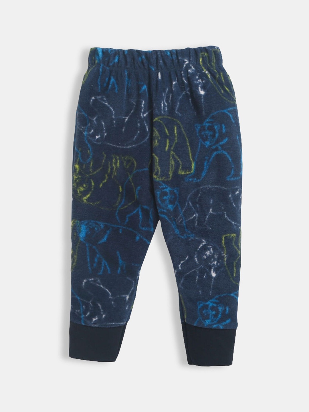 

Hopscotch Boys Navy Blue Cotton Animal Print Track Pant