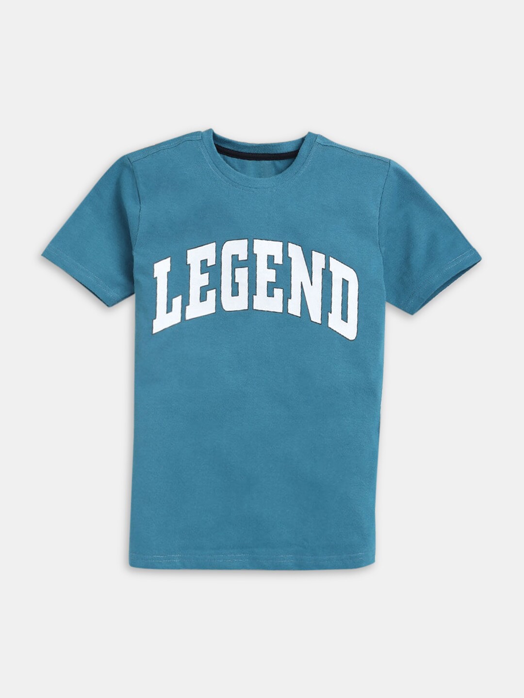 

Hopscotch Boys Blue Typography Printed Pure Cotton T-shirt
