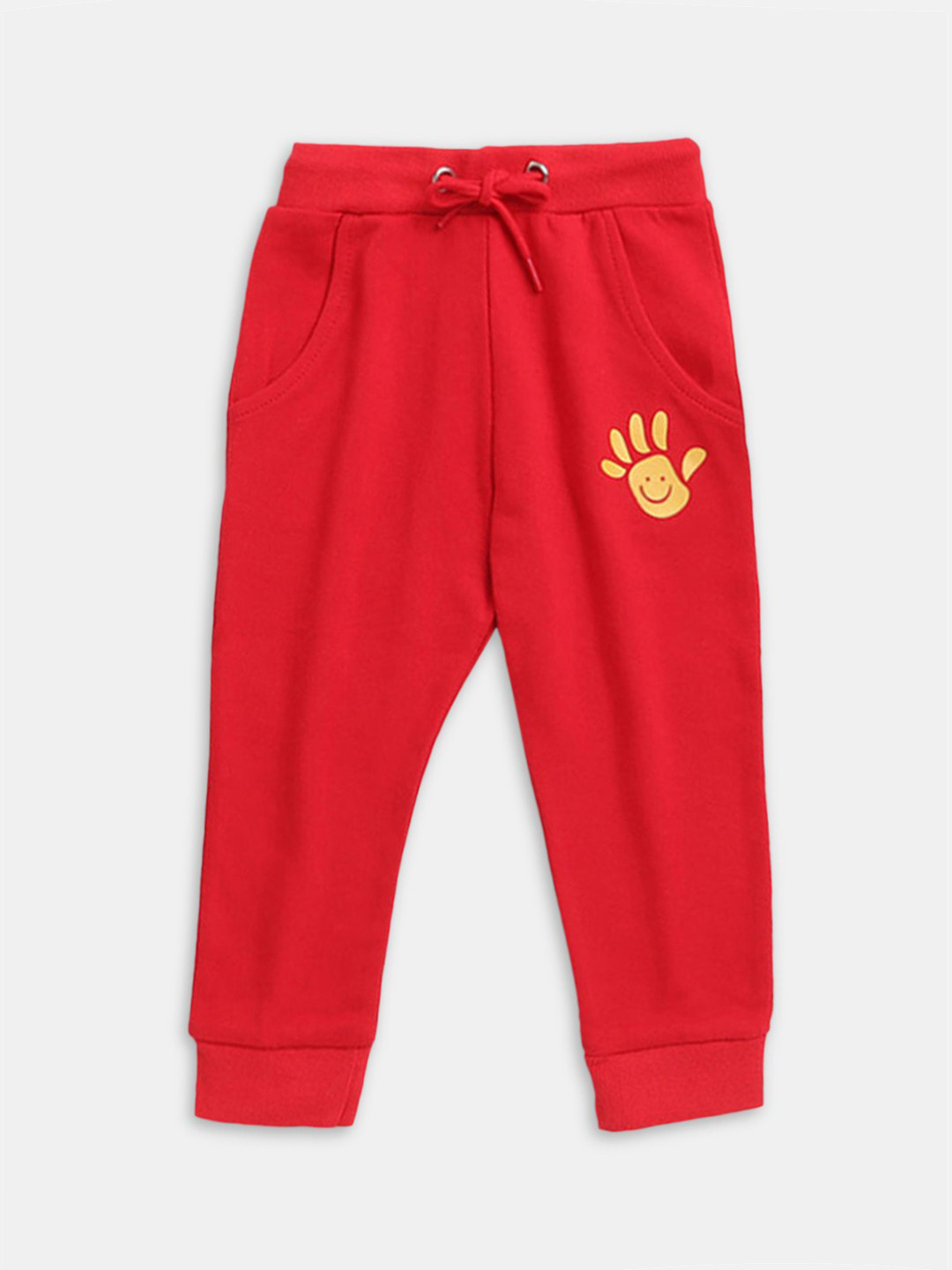 

Hopscotch Boys Red Graphic Printed Track Pants