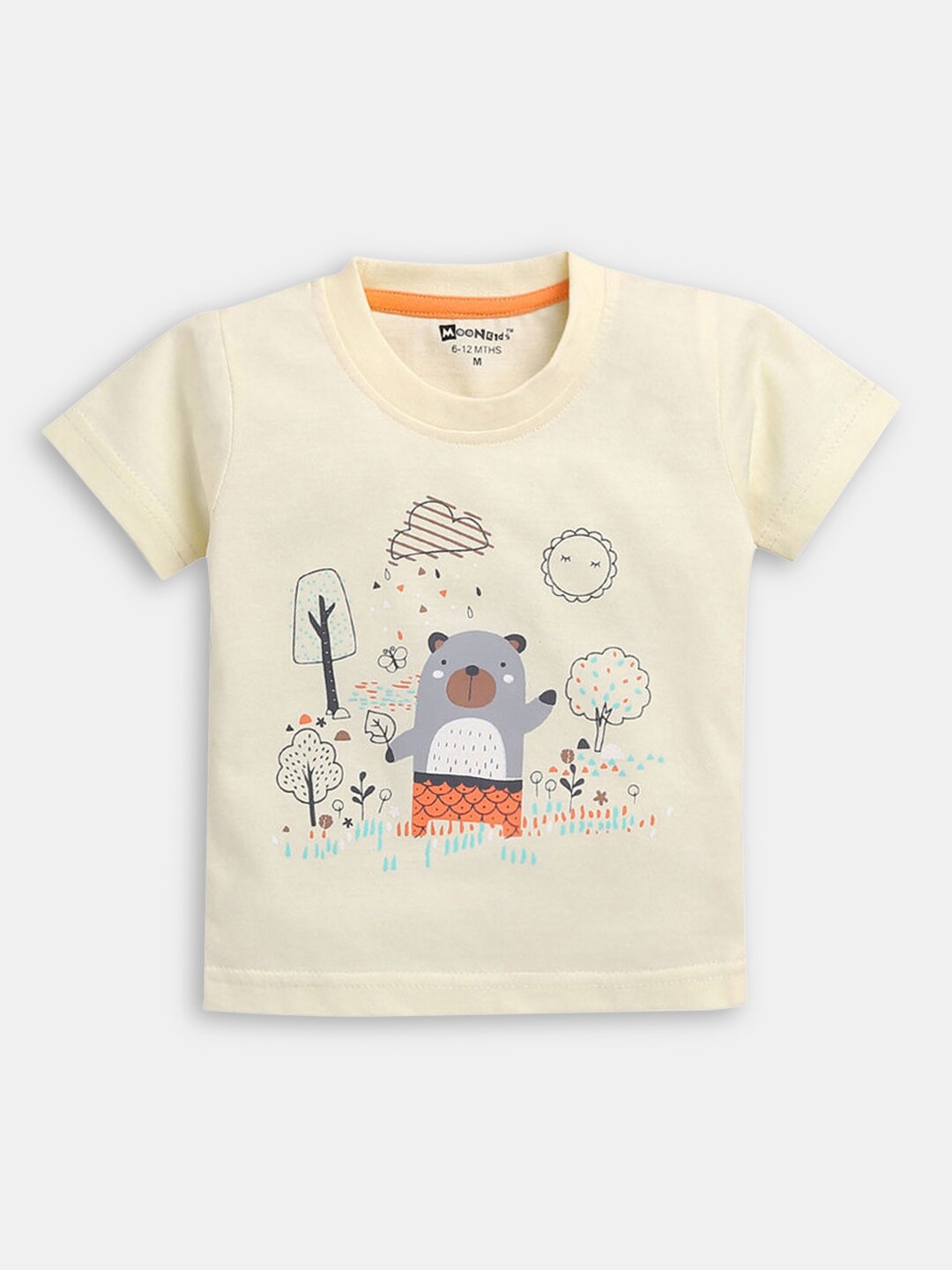 

Hopscotch Boys Cream-Coloured Graphic Printed T-shirt