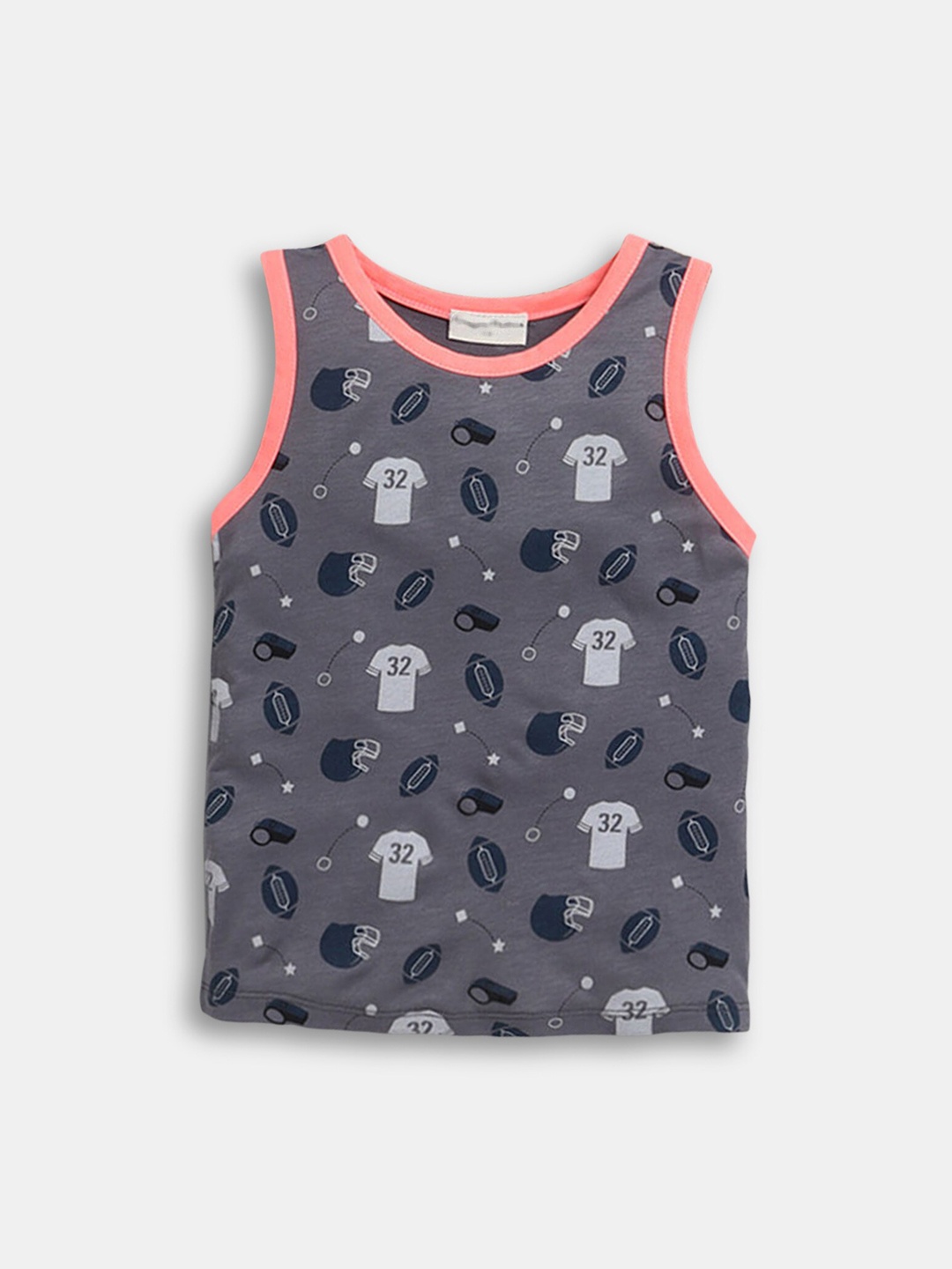 

Hopscotch Boys Grey Printed Innerwear Vests