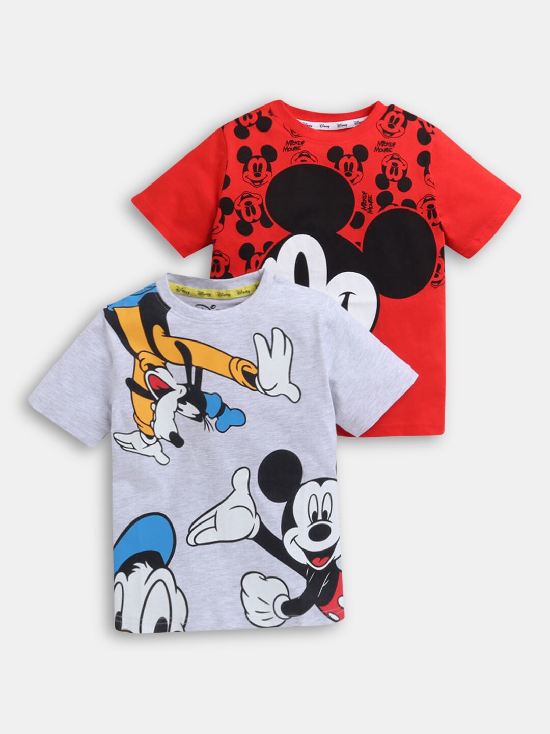 

Hopscotch Boys Pack Of 2 Red & Grey Printed T-shirt