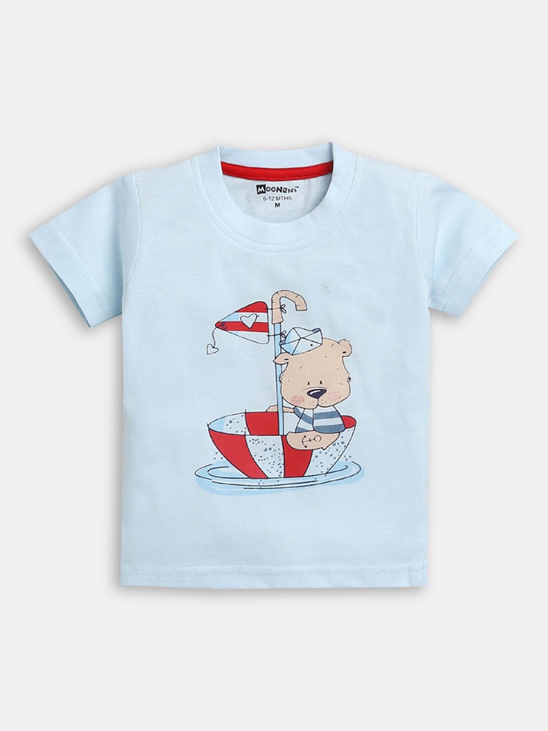 

Hopscotch Boys Blue Printed Pure Cotton T-shirt