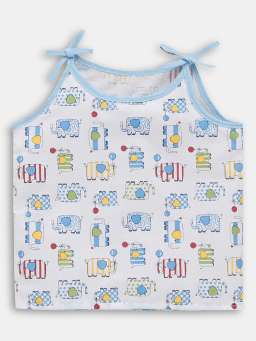 

Hopscotch Kids Blue Printed T-shirt, White