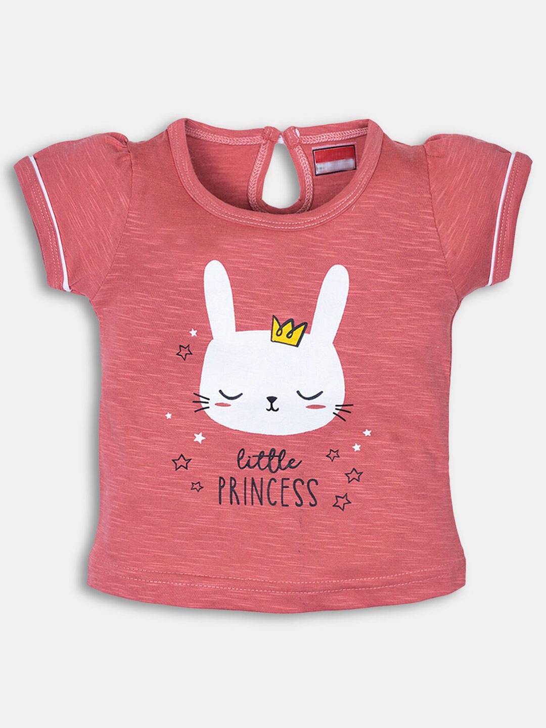 

Hopscotch Girls Red V-Neck Raw Edge T-shirt