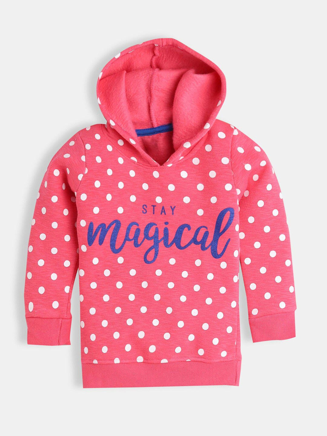 

Hopscotch Girls Pink Printed Hooded Sweatshirt