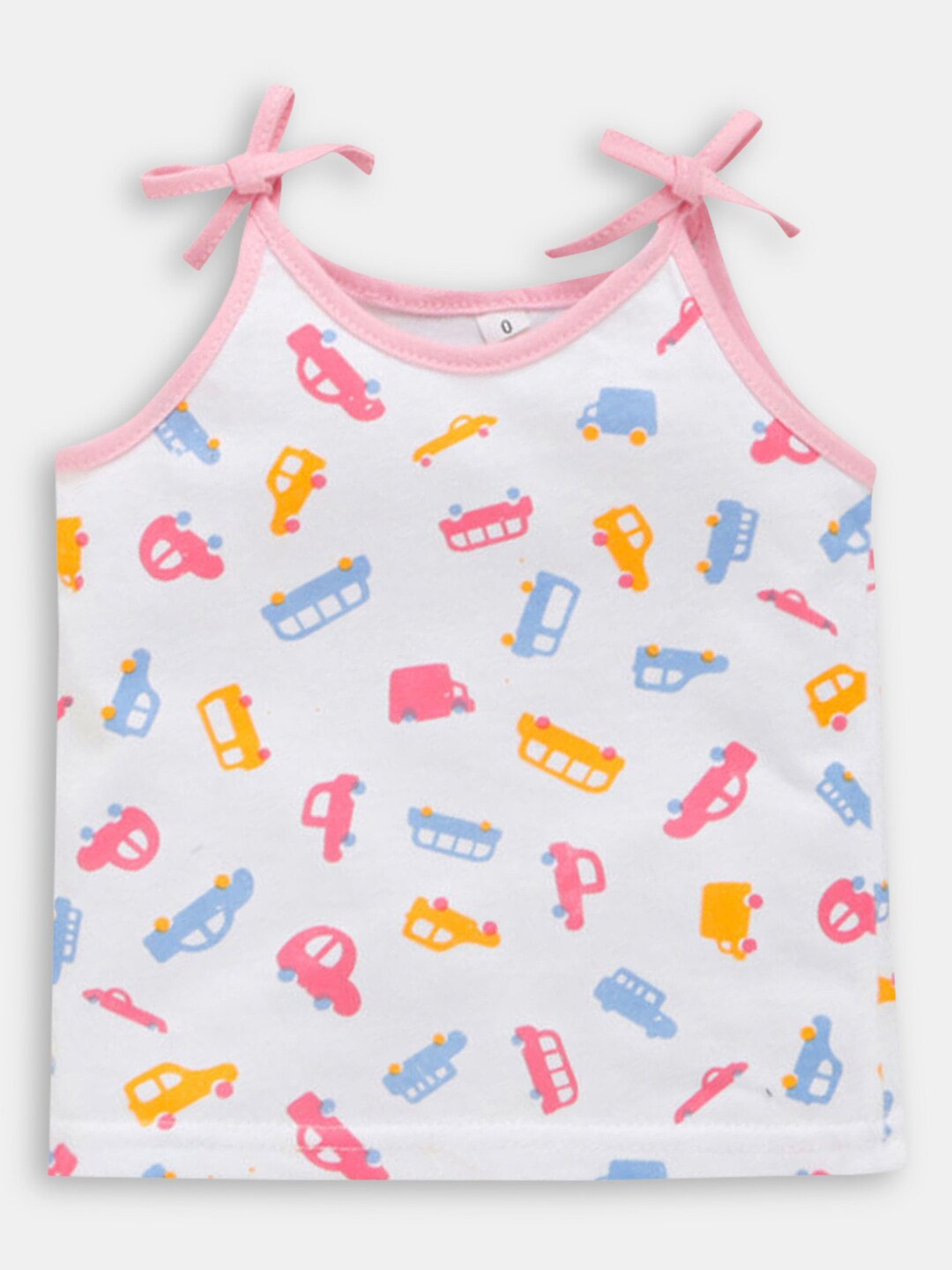 

Hopscotch Kids Pink Sleeveless Printed T-shirt