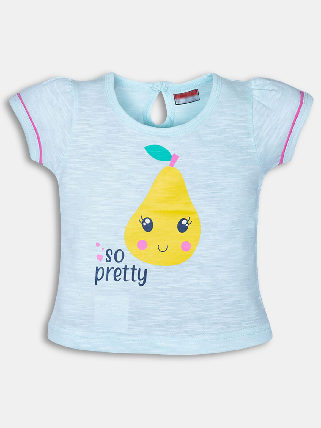 

Hopscotch Girls Blue Printed Cotton T-shirt