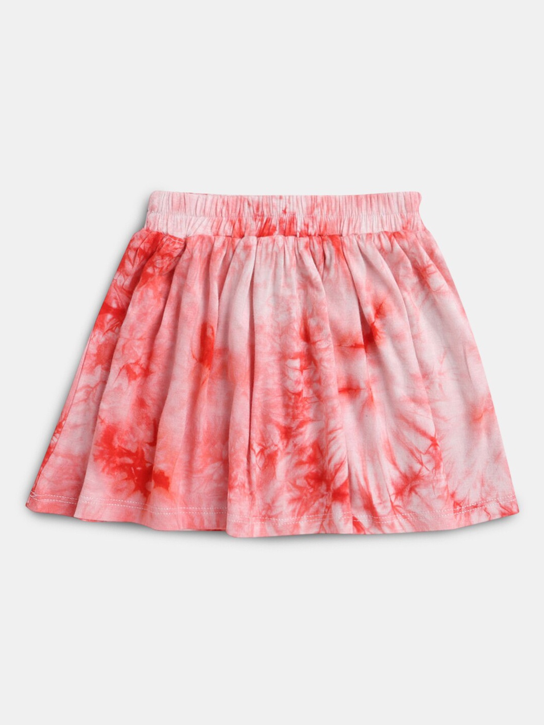 

Hopscotch Girls Pink Tie & Dyed Print Flared Mini Skirt