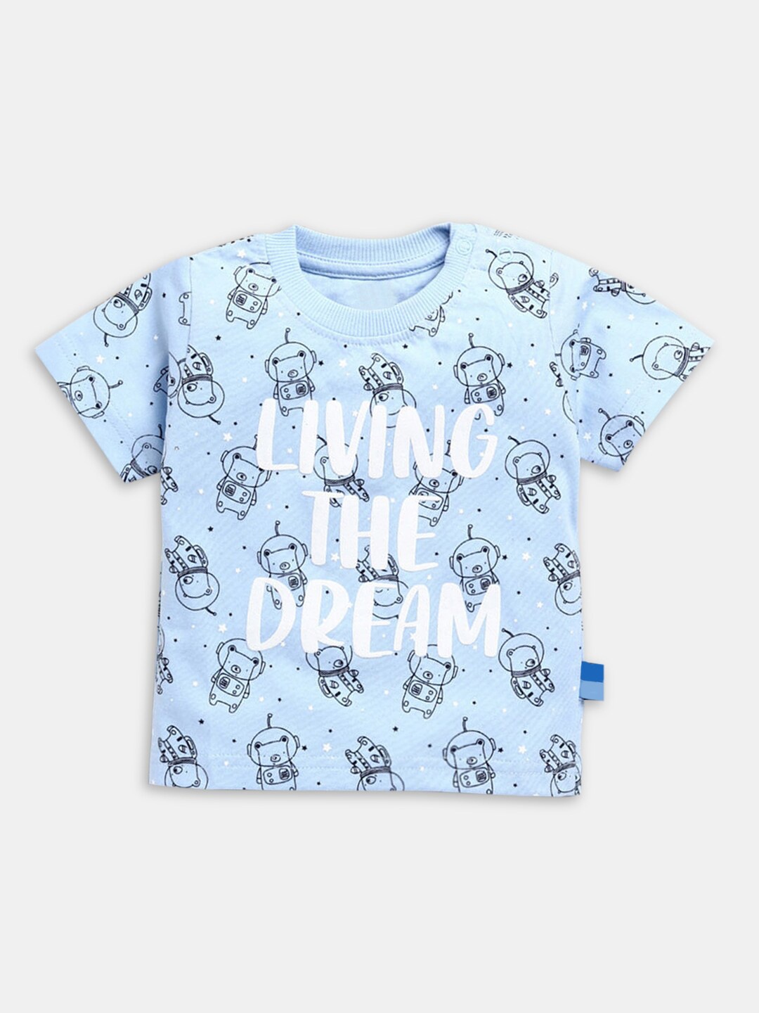 

Hopscotch Boys Blue Printed Short Sleeves T-shirt
