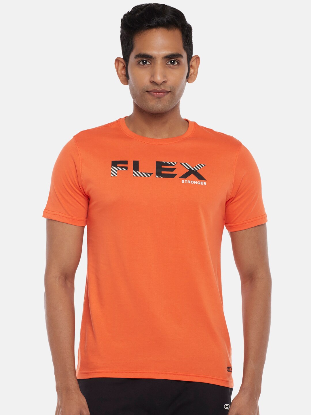 

Ajile by Pantaloons Men Orange Typography Printed Slim Fit T-shirt