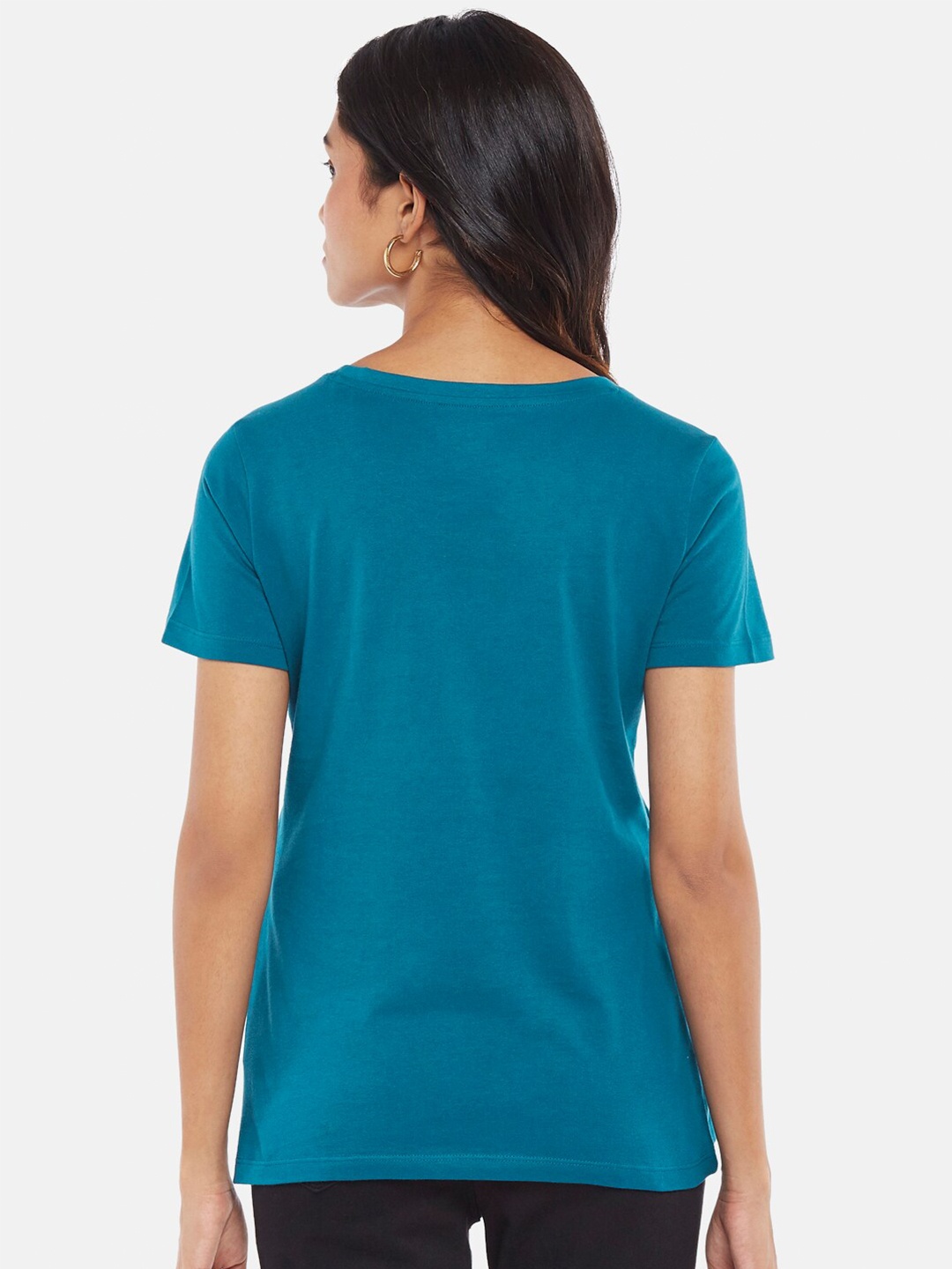 

Honey by Pantaloons Women Teal Typography Printed T-shirt