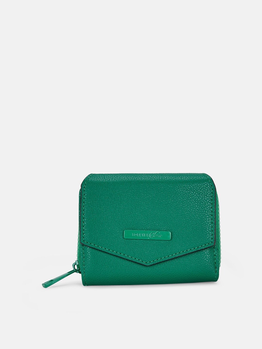 

Forever Glam by Pantaloons Women Green PU Zip Around Wallet