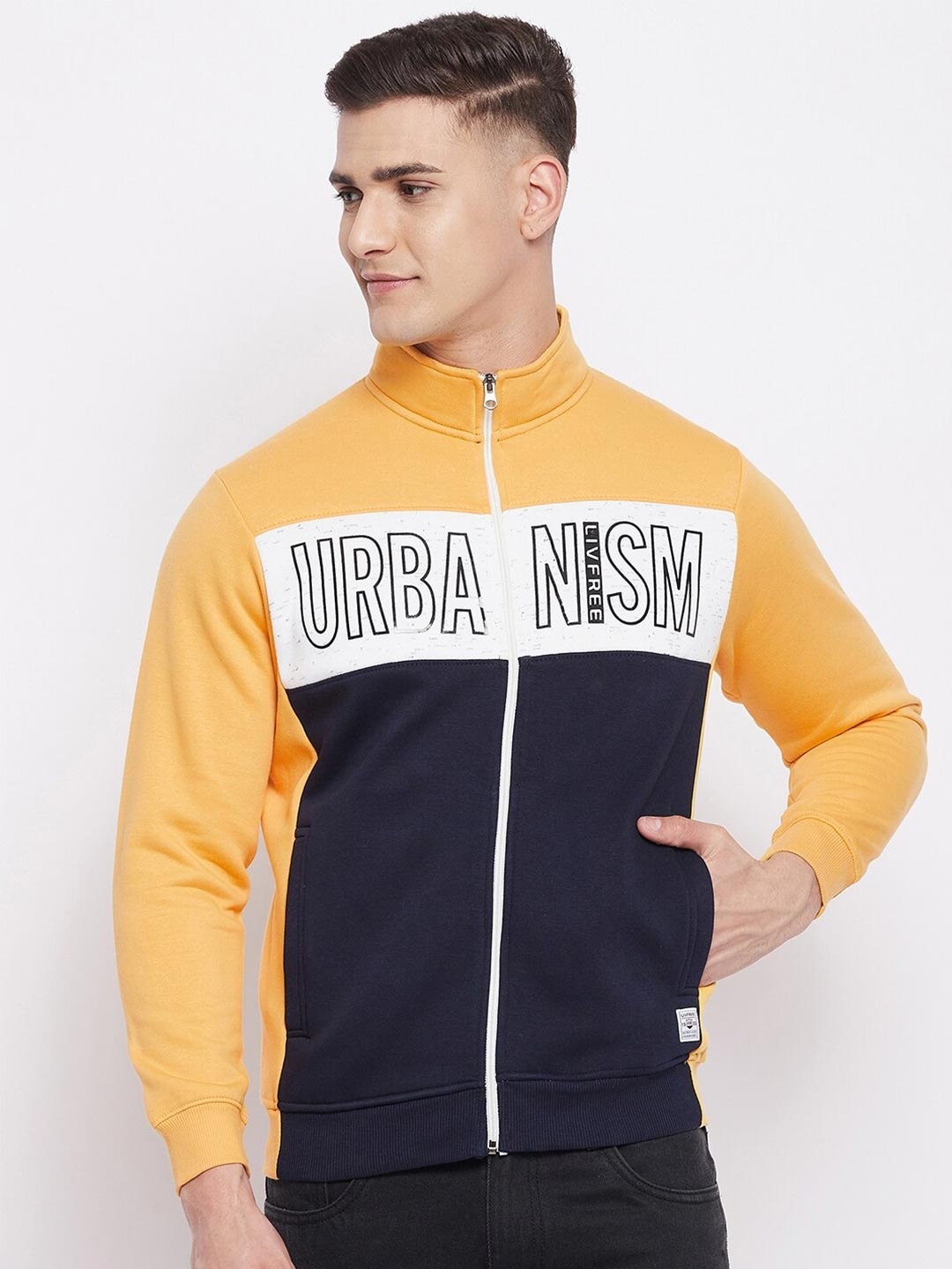 

NEVA Men Yellow Printed Sweatshirt